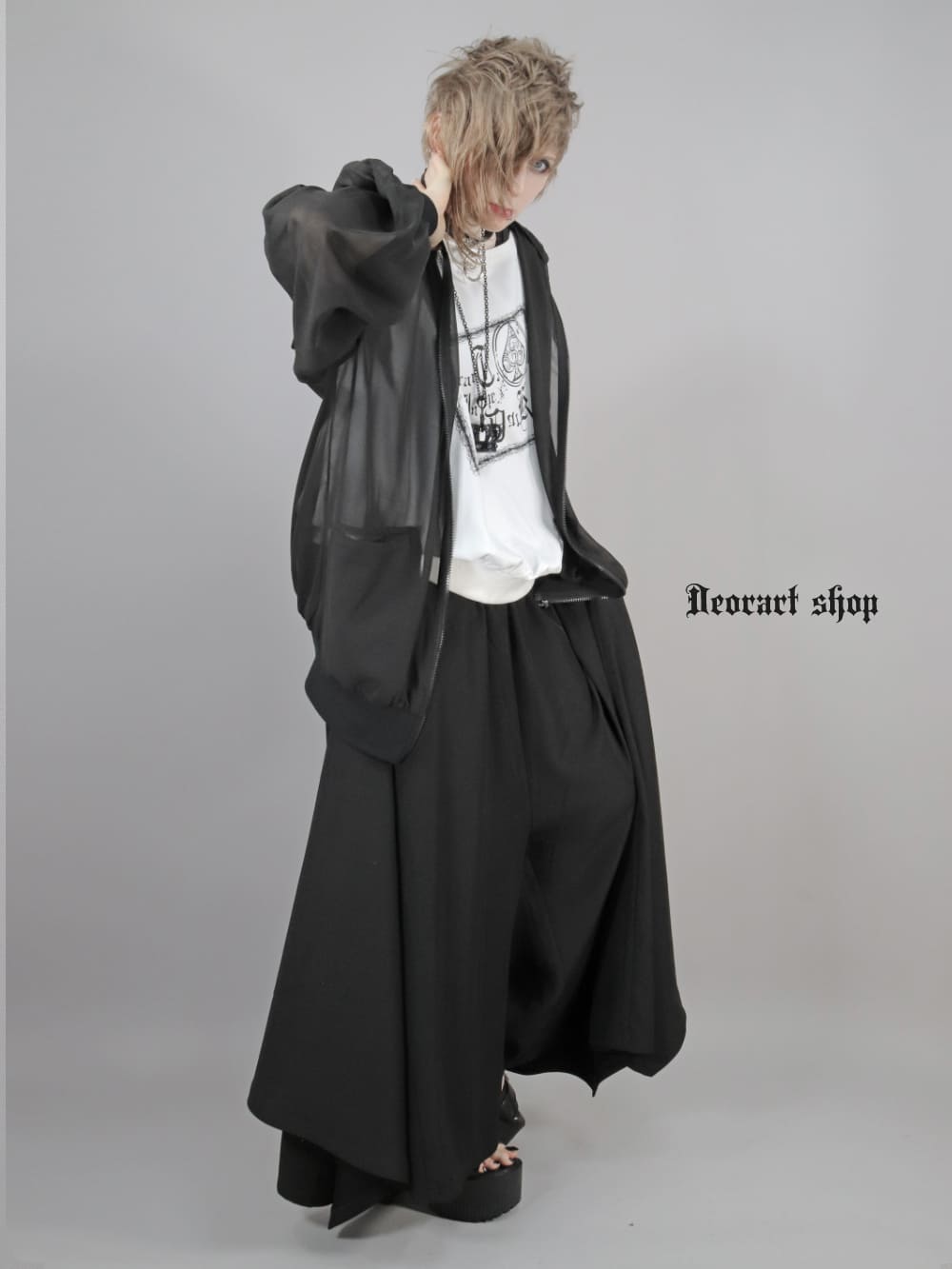 Deorart,ディオラート,モード,ゴシック,Tシャツ,ドレープ,普段使い,スペード,薔薇,裾絞り,地雷系,V系,ヴィジュアル系,大人,ファッション,衣装,メンズ,レディス,通販