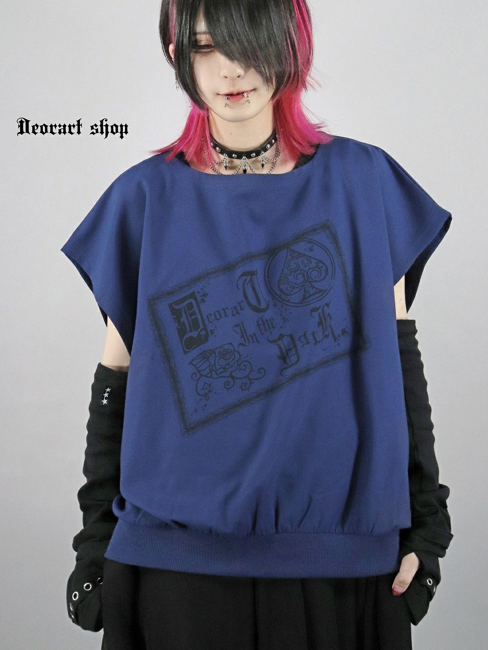 Deorart,ディオラート,モード,ゴシック,Tシャツ,ドレープ,普段使い,スペード,薔薇,裾絞り,地雷系,V系,ヴィジュアル系,大人,ファッション,衣装,メンズ,レディス,通販