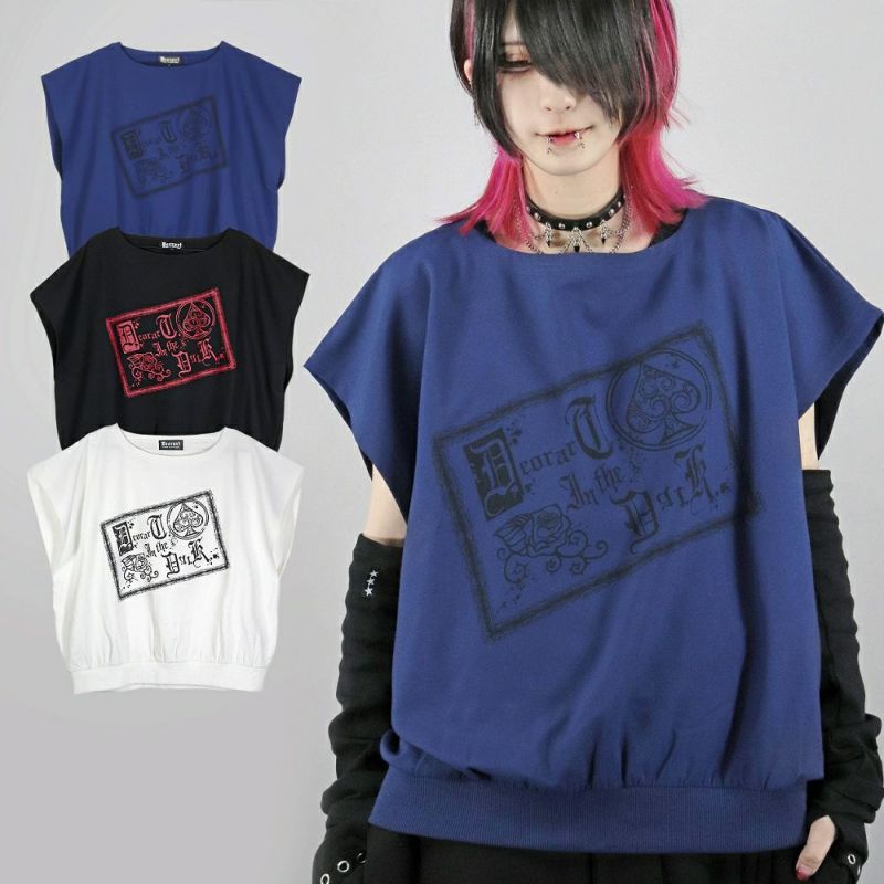 Deorart,ディオラート,モード,ゴシック,Tシャツ,ドレープ,普段使い,スペード,薔薇,裾絞り,地雷系,V系,ヴィジュアル系,大人,ファッション,衣装,メンズ,レディス,通販