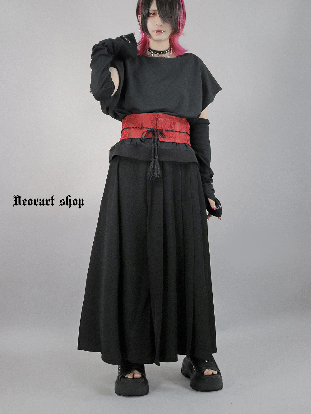  Deorart,ディオラート,モード,ゴシック,Tシャツ,ドレープ,普段使い,スペード,薔薇,裾絞り,地雷系,V系,ヴィジュアル系,大人,ファッション,衣装,メンズ,レディス,通販