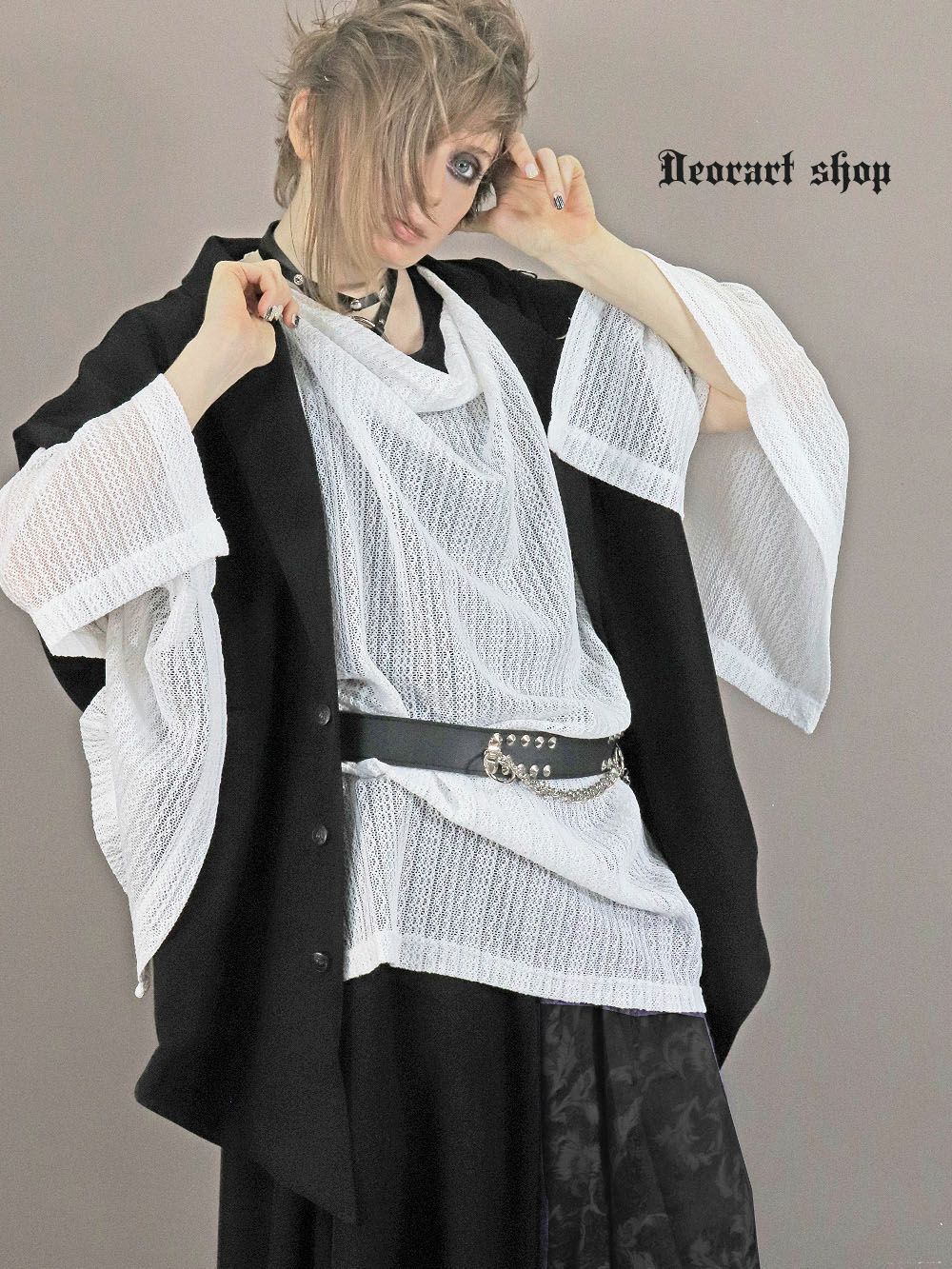 Deorart,ディオラート,モード,ゴシック,和ゴス,着物袖,振袖,シアー,レース着物,和装,普段使い,カーディガン,羽織り,新中式,地雷系,ゴスロリ,ファッション,衣装,メンズ,レディス,衣装,通販