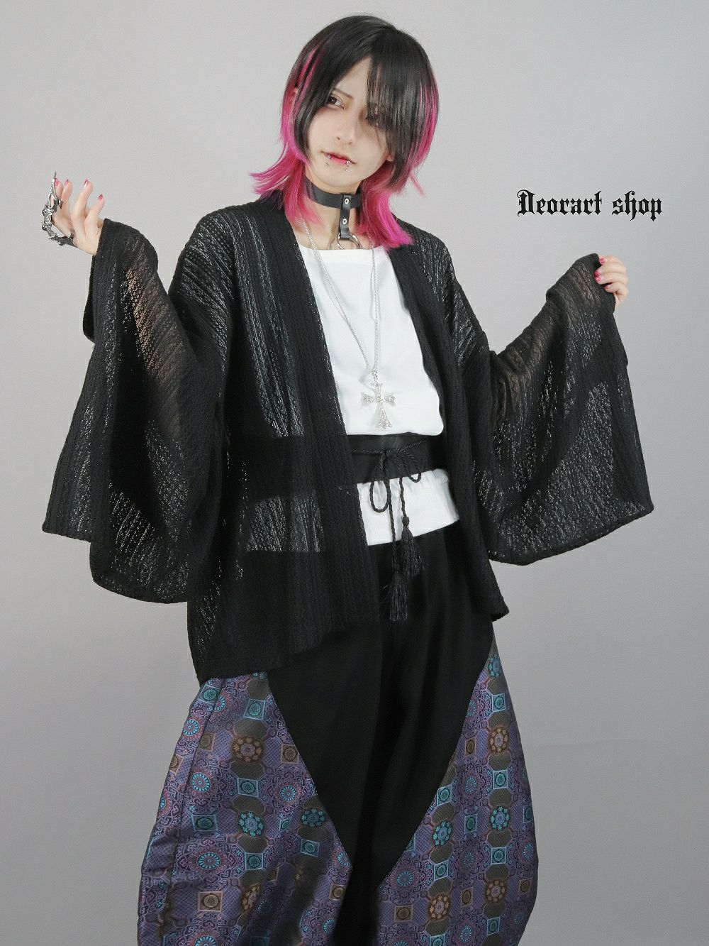 Deorart,ディオラート,モード,ゴシック,和ゴス,着物袖,振袖,シアー,レース着物,和装,普段使い,カーディガン,羽織り,新中式,地雷系,ゴスロリ,ファッション,衣装,メンズ,レディス,衣装,通販