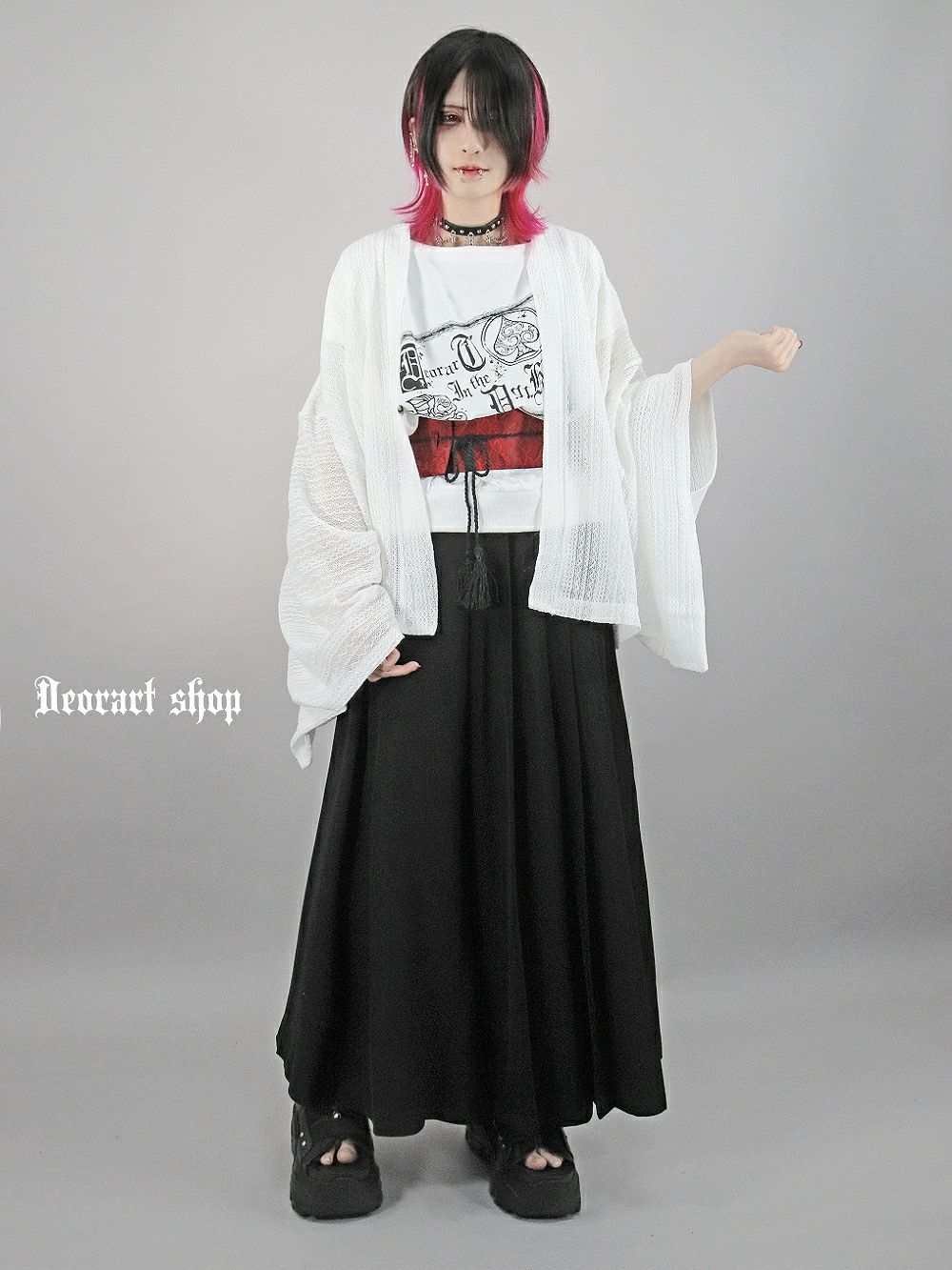 Deorart,ディオラート,モード,ゴシック,和ゴス,着物袖,振袖,シアー,レース着物,和装,普段使い,カーディガン,羽織り,新中式,地雷系,ゴスロリ,ファッション,衣装,メンズ,レディス,衣装,通販