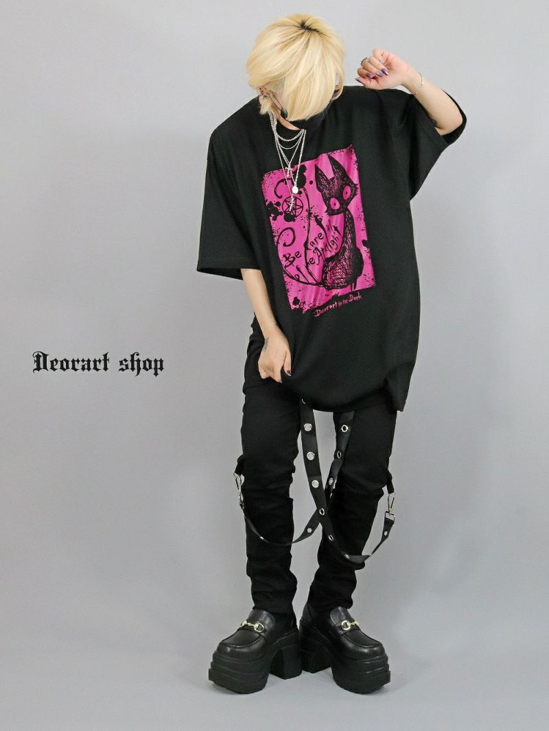 DRTP009 オーバーサイズ・プリントTシャツ [ネコマタ 猫又