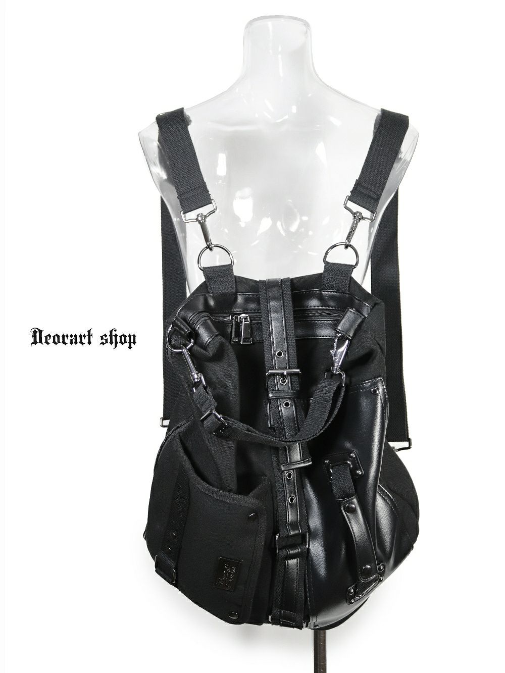 Deorart,ディオラート,バッグ,リュック,BY141,,多機能バッグ,リュック,ショルダーバッグ,V系,ヴィジュアル系,かっこいい,通勤バッグ,通学バッグ,地雷系,ゴスロリ,ゴシック,通販,emo,goth,bag,japan,anime,fashion,shopping