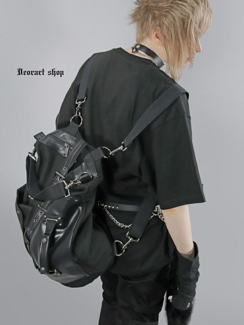 Deorart,ディオラート,バッグ,リュック,BY141,,多機能バッグ,リュック,ショルダーバッグ,V系,ヴィジュアル系,かっこいい,通勤バッグ,通学バッグ,地雷系,ゴスロリ,ゴシック,通販,emo,goth,bag,japan,anime,fashion,shopping