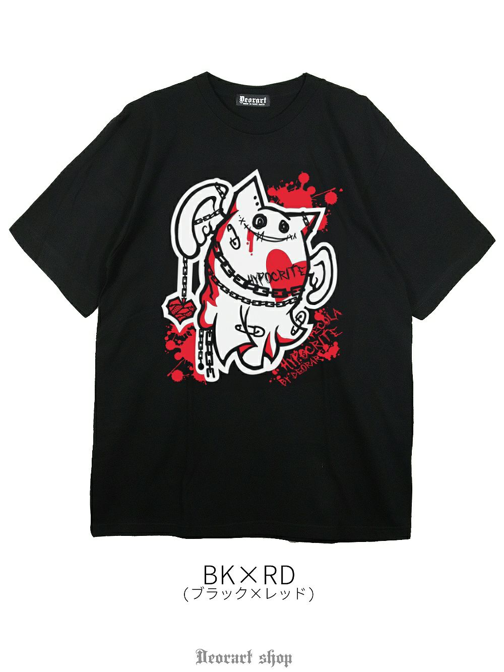 Deorart,ディオラート,ビッグT,オーバーサイズ,プリント,Tシャツ,NECOLA,ネコラ,地雷系, ペア,お揃い,天使,悪魔,メタル系,ライブ,V系,emo,Vrock