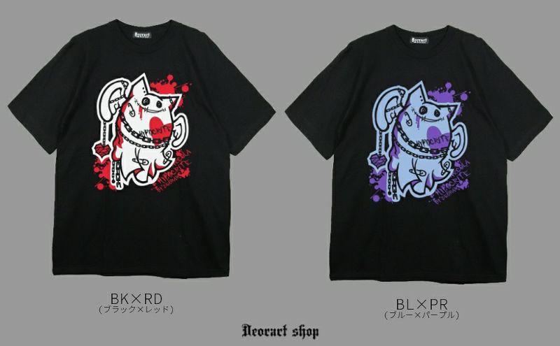 Deorart,ディオラート,ビッグT,オーバーサイズ,プリント,Tシャツ,NECOLA,ネコラ,地雷系, ペア,お揃い,天使,悪魔,メタル系,ライブ,V系,emo,Vrock