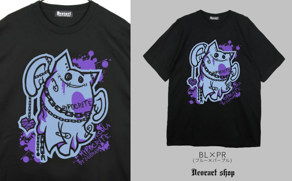 Deorart,ディオラート,ビッグT,オーバーサイズ,プリント,Tシャツ,NECOLA,ネコラ,地雷系, ペア,お揃い,天使,悪魔,メタル系,ライブ,V系,emo,Vrock