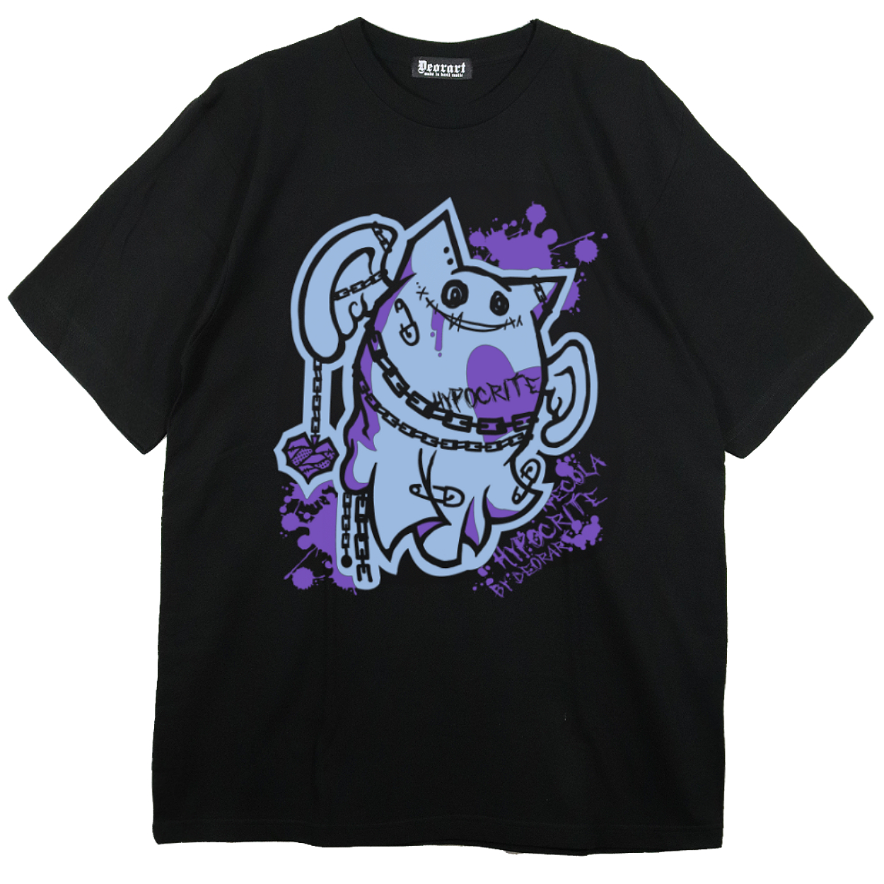 Deorart,ディオラート,ビッグT,オーバーサイズ,プリント,Tシャツ,NECOLA,ネコラ,地雷系, ペア,お揃い,天使,悪魔,メタル系,ライブ,V系,emo,Vrock