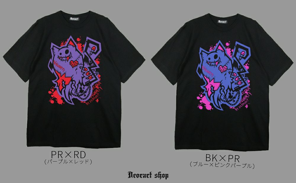 Deorart,ディオラート,ビッグT,オーバーサイズ,プリント,Tシャツ,NECOLA,ネコラ,地雷系,ペア,お揃い,天使,悪魔,メタル系,ライブ,V系,emo,Vrock