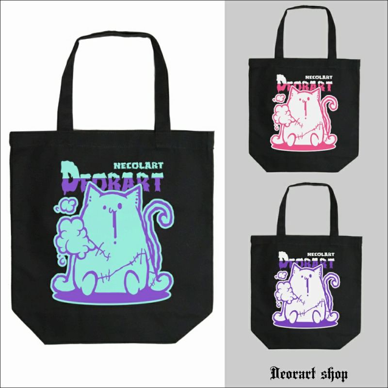 Deorart,ディオラート,パンクロック,サブカル系,NECOLA,ネコラ,地雷系, ペア,お揃い,バッグ,キャラクター,病み,猫,サブバッグ,エコバッグ,ライブ,V系,emo,Vrock