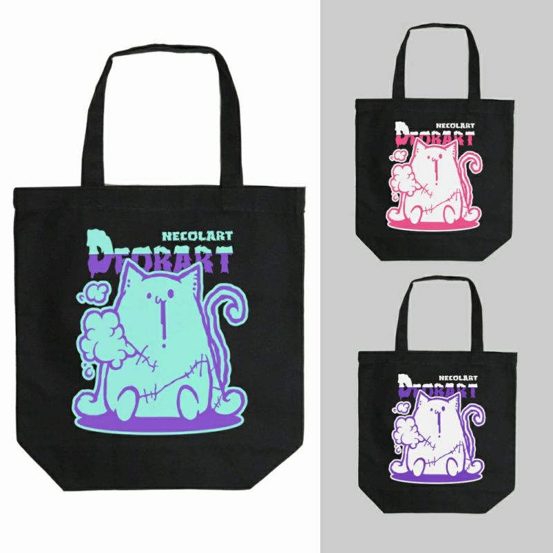 Deorart,ディオラート,パンクロック,サブカル系,NECOLA,ネコラ,地雷系, ペア,お揃い,バッグ,キャラクター,病み,猫,サブバッグ,エコバッグ,ライブ,V系,emo,Vrock