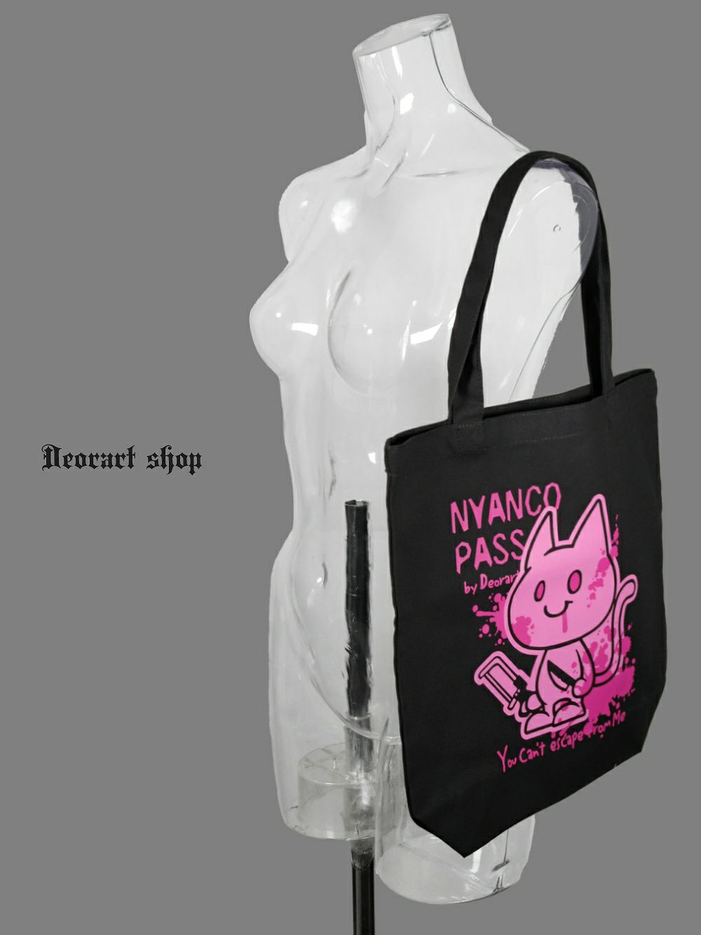 Deorart,ディオラート,パンクロック,サブカル系,NECOLA,ネコラ,地雷系, ペア,お揃い,バッグ,キャラクター,病み,猫,サブバッグ,エコバッグ,ライブ,V系,emo,Vrock