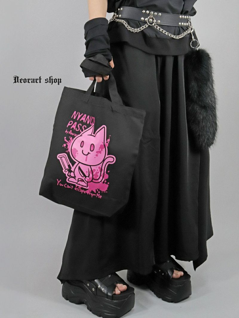 Deorart,ディオラート,パンクロック,サブカル系,NECOLA,ネコラ,地雷系, ペア,お揃い,バッグ,キャラクター,病み,猫,サブバッグ,エコバッグ,ライブ,V系,emo,Vrock