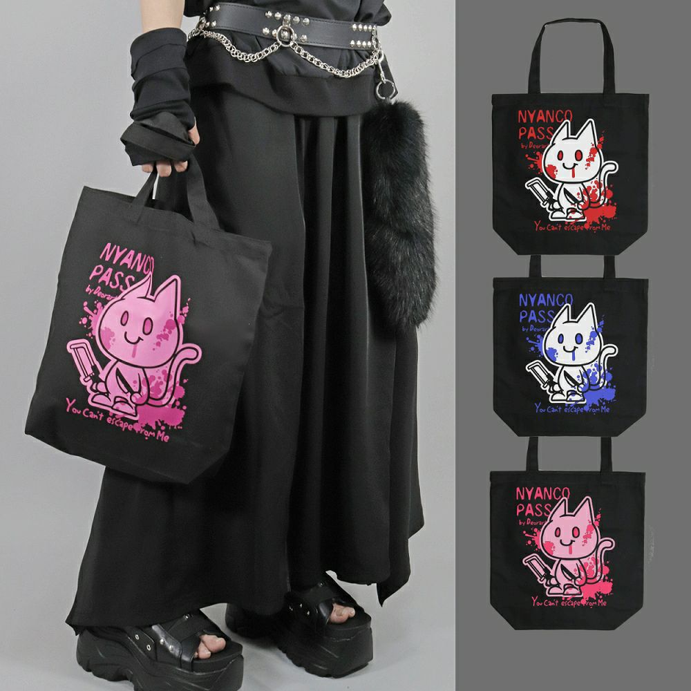 Deorart,ディオラート,パンクロック,サブカル系,NECOLA,ネコラ,地雷系, ペア,お揃い,バッグ,キャラクター,病み,猫,サブバッグ,エコバッグ,ライブ,V系,emo,Vrock