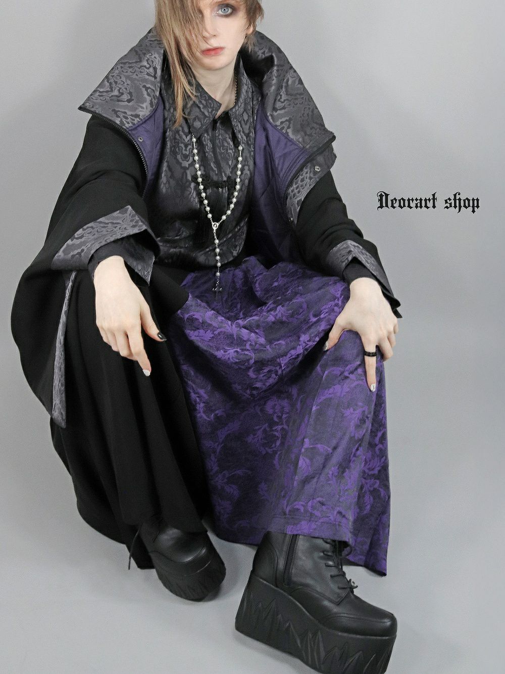 Deorart,ディオラート,地雷系,中華風,ネオチャイナ,和風,サイバー,原宿系,ジャージ,透け,シアー,V系,goth china,,emo,punk,rock,harajyuku ,ゴシック,モード,ファッション,服,通販