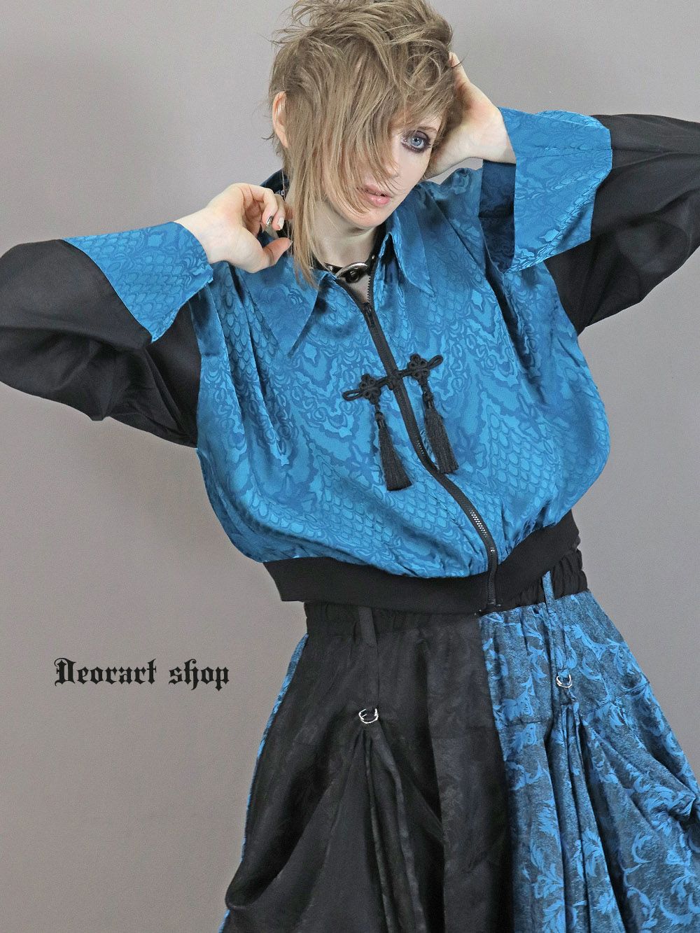 Deorart,ディオラート,地雷系,中華風,ネオチャイナ,和風,サイバー,原宿系,ジャージ,透け,シアー,V系,goth china,,emo,punk,rock,harajyuku ,ゴシック,モード,ファッション,服,通販