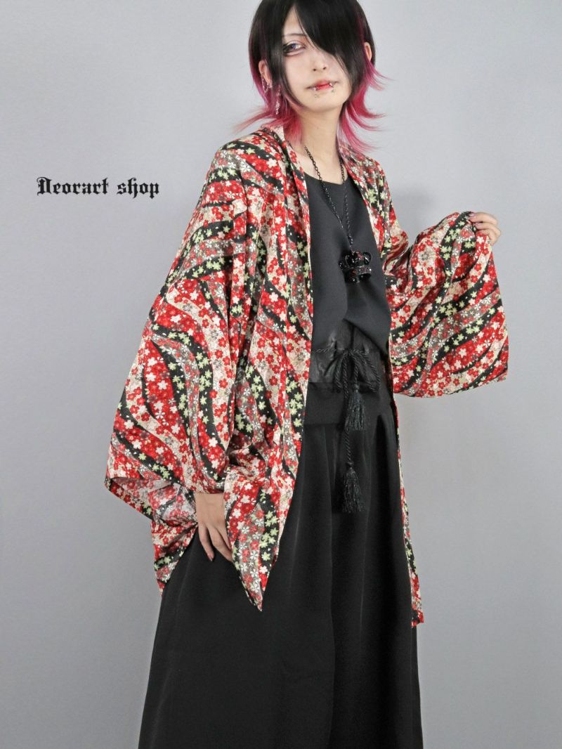 Deorart,ディオラート,和装,和柄,羽織り,浴衣,着物,赤,青,派手,ゴシック,和ゴス,コスプレ,衣装,, 地雷系,ライブ,V系,emo,Vrock,kimono,anime,fashion