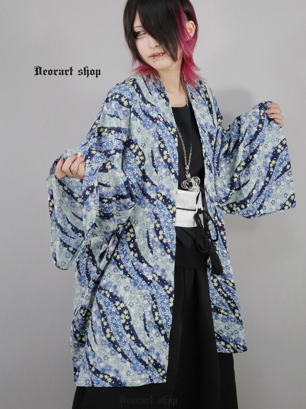Deorart,ディオラート,和装,和柄,羽織り,浴衣,着物,赤,青,派手,ゴシック,和ゴス,コスプレ,衣装,, 地雷系,ライブ,V系,emo,Vrock,kimono,anime,fashion