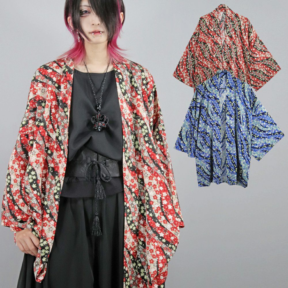 Deorart,ディオラート,和装,和柄,羽織り,浴衣,着物,赤,青,派手,ゴシック,和ゴス,コスプレ,衣装,, 地雷系,ライブ,V系,emo,Vrock,kimono,anime,fashion