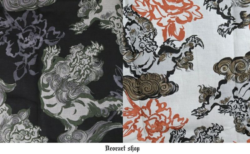 Deorart,ディオラート,和装,和柄,羽織り,浴衣,着物,白,黒,狛犬,獅子,中華柄,派手,ゴシック,和ゴス,コスプレ,衣装,, 地雷系,ライブ,V系,emo,Vrock,kimono,anime,fashion