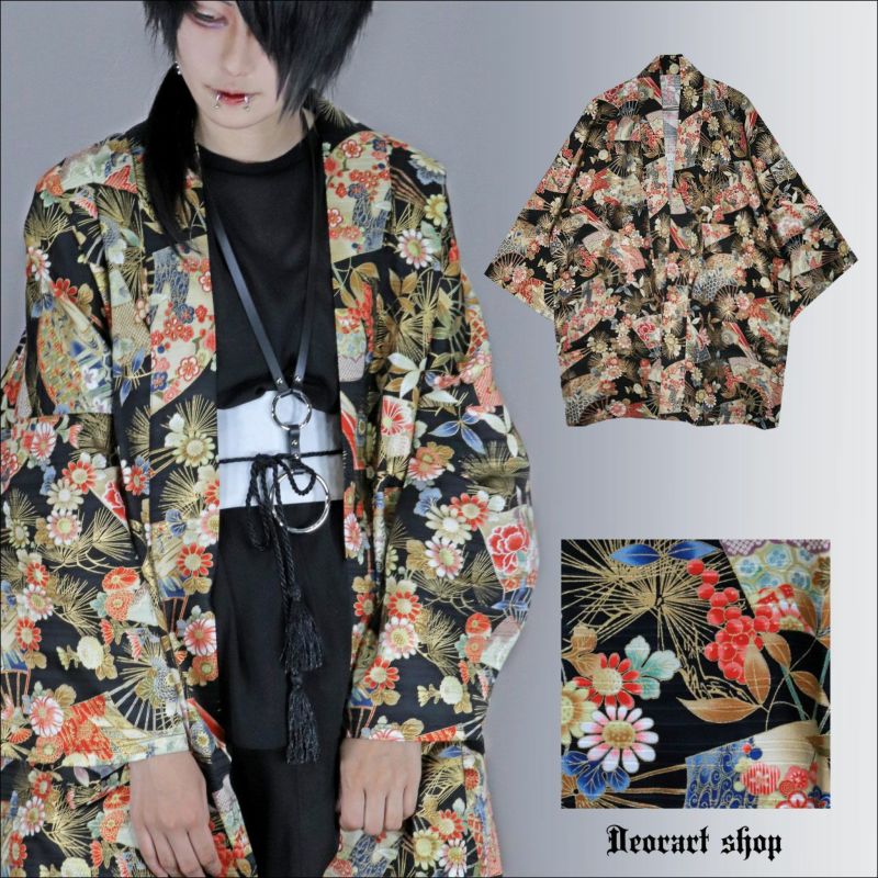 Deorart,ディオラート,和装,和柄,羽織り,浴衣,着物,赤,青,派手,ゴシック,和ゴス,コスプレ,衣装,, 地雷系,ライブ,V系,emo,Vrock,kimono,anime,fashion