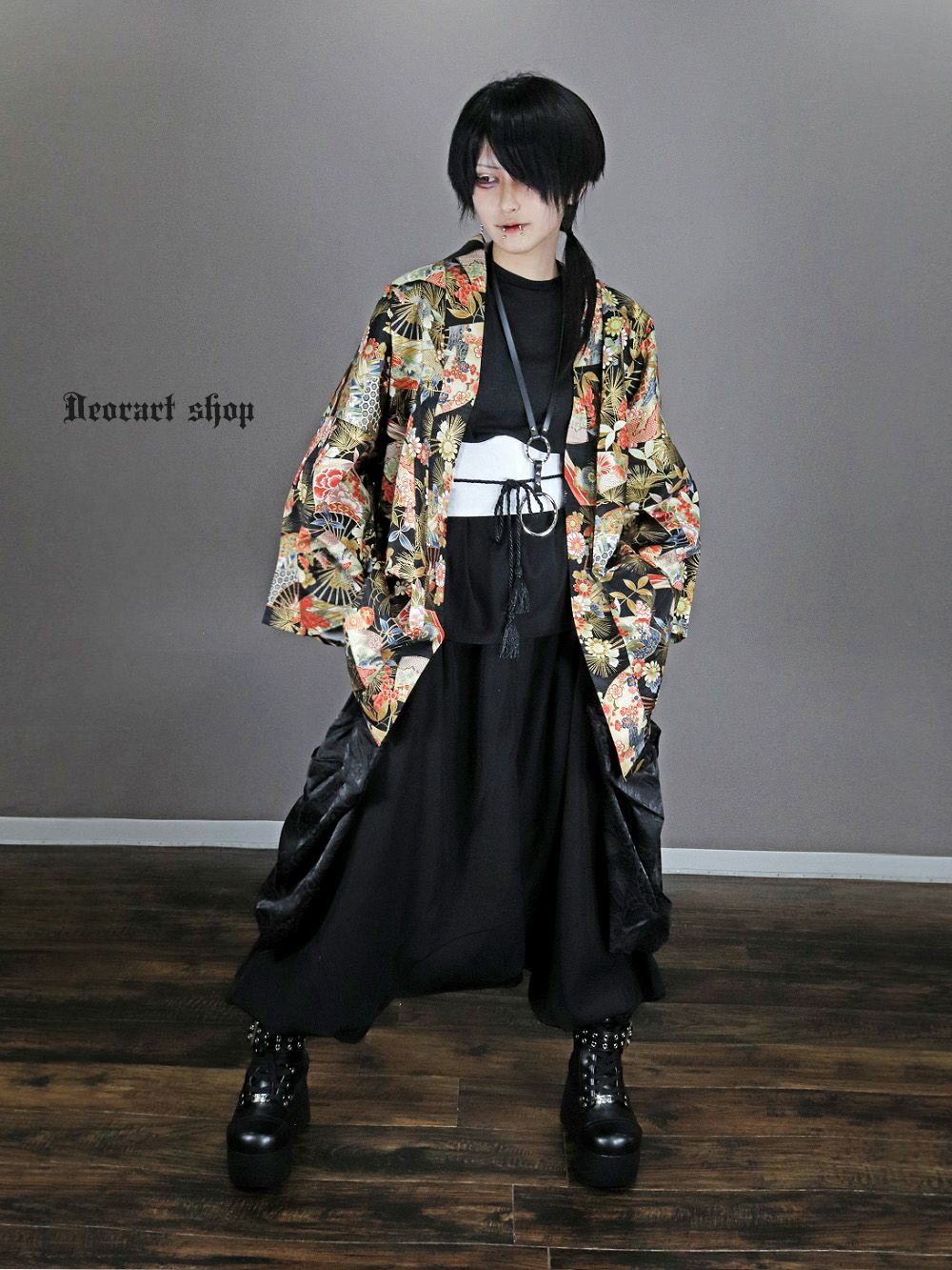 Deorart,ディオラート,和装,和柄,羽織り,浴衣,着物,赤,青,派手,ゴシック,和ゴス,コスプレ,衣装,, 地雷系,ライブ,V系,emo,Vrock,kimono,anime,fashion