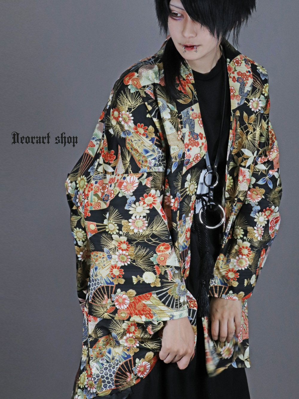 Deorart,ディオラート,和装,和柄,羽織り,浴衣,着物,赤,青,派手,ゴシック,和ゴス,コスプレ,衣装,, 地雷系,ライブ,V系,emo,Vrock,kimono,anime,fashion