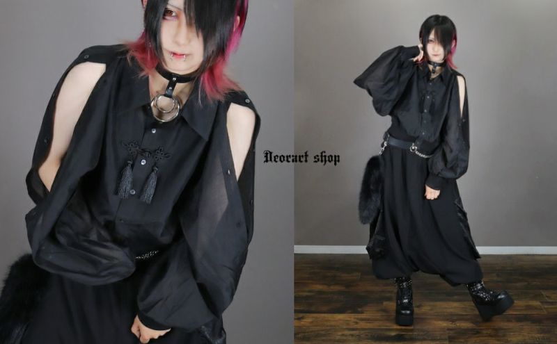 Deorart,ディオラート,地雷系,中華風,ネオチャイナ,和風,サイバー,原宿系,ジャージ,シアー,肩だし,セクシー,透け,V系,goth china,,emo,punk,rock,harajyuku,ゴシック,モード,ファッション,服,通販