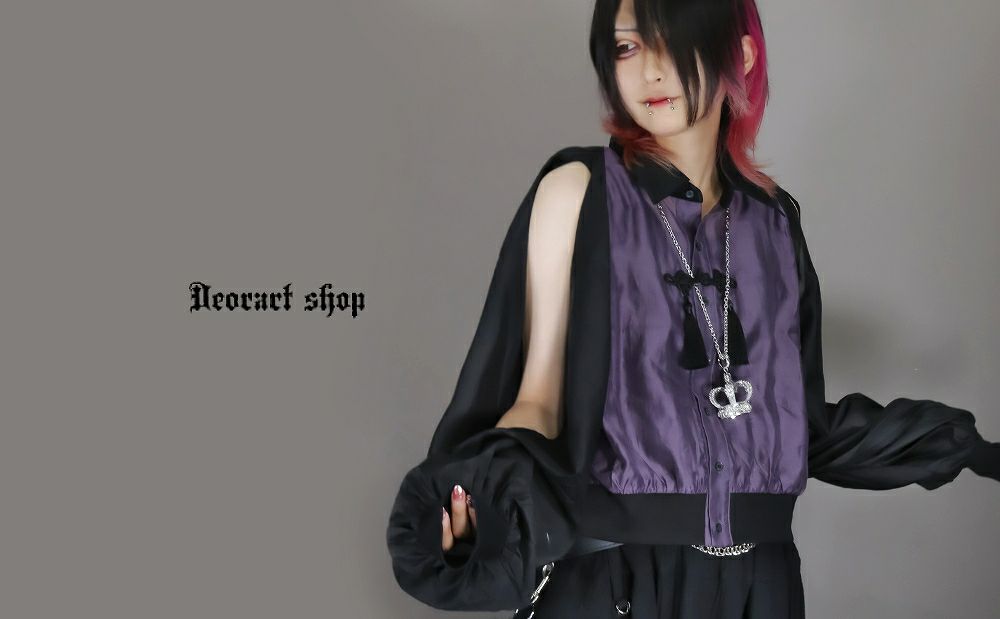 Deorart,ディオラート,地雷系,中華風,ネオチャイナ,和風,サイバー,原宿系,ジャージ,シアー,肩だし,セクシー,透け,V系,goth china,,emo,punk,rock,harajyuku,ゴシック,モード,ファッション,服,通販