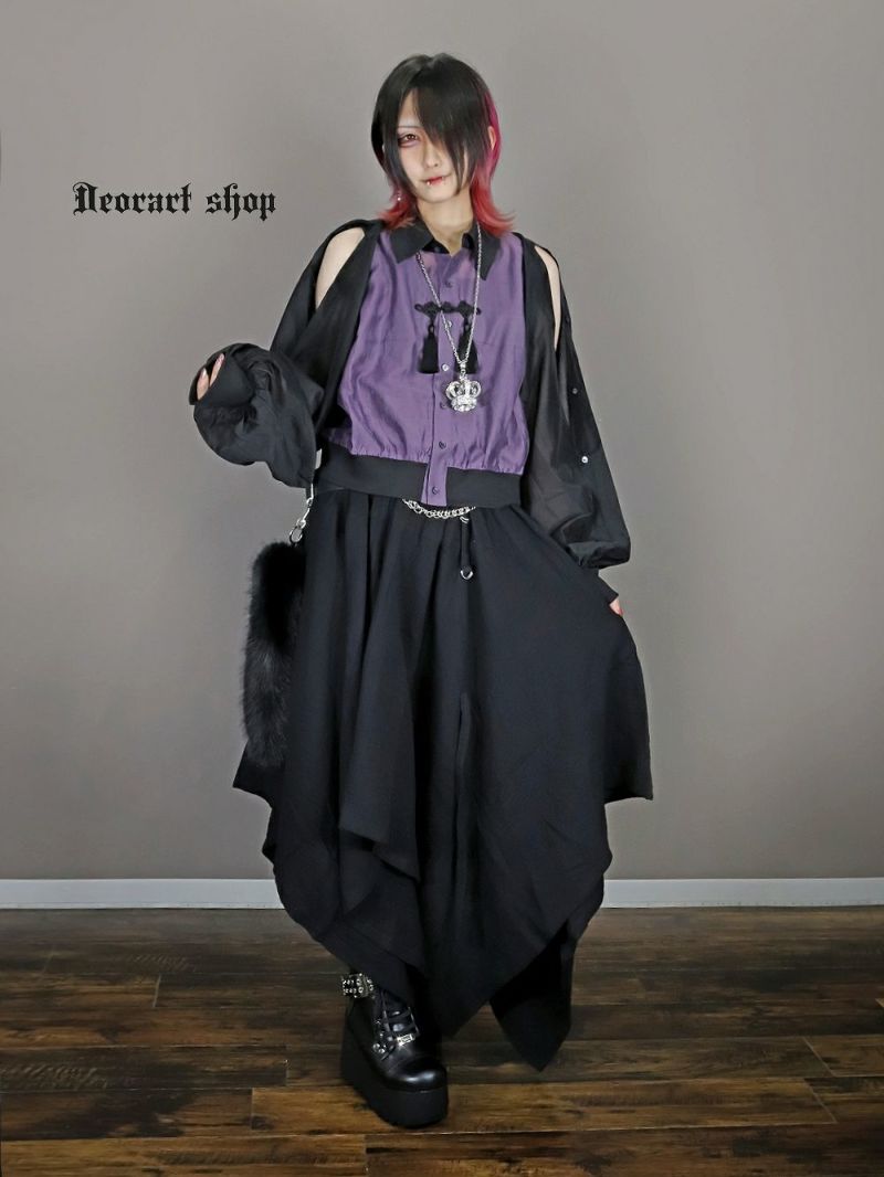Deorart,ディオラート,地雷系,中華風,ネオチャイナ,和風,サイバー,原宿系,ジャージ,シアー,肩だし,セクシー,透け,V系,goth china,,emo,punk,rock,harajyuku,ゴシック,モード,ファッション,服,通販