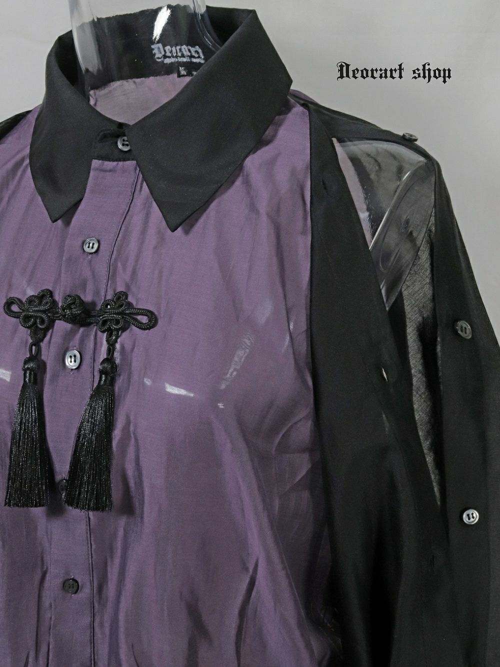 Deorart,ディオラート,地雷系,中華風,ネオチャイナ,和風,サイバー,原宿系,ジャージ,シアー,肩だし,セクシー,透け,V系,goth china,,emo,punk,rock,harajyuku,ゴシック,モード,ファッション,服,通販