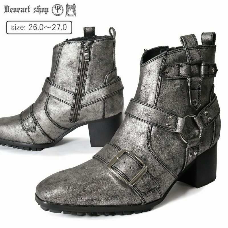 Deorart,ディオラート,ポインテッドトゥ,とんがり,メンズ,ショートブーツ,ヴィジュアル系,V系,ホスト,バンド,パンクロック,地雷系,サブカル,シューズ,靴,衣装,大きいサイズ,emo,fashion,shoes,Japan,Vkei,kawaii,cawaii