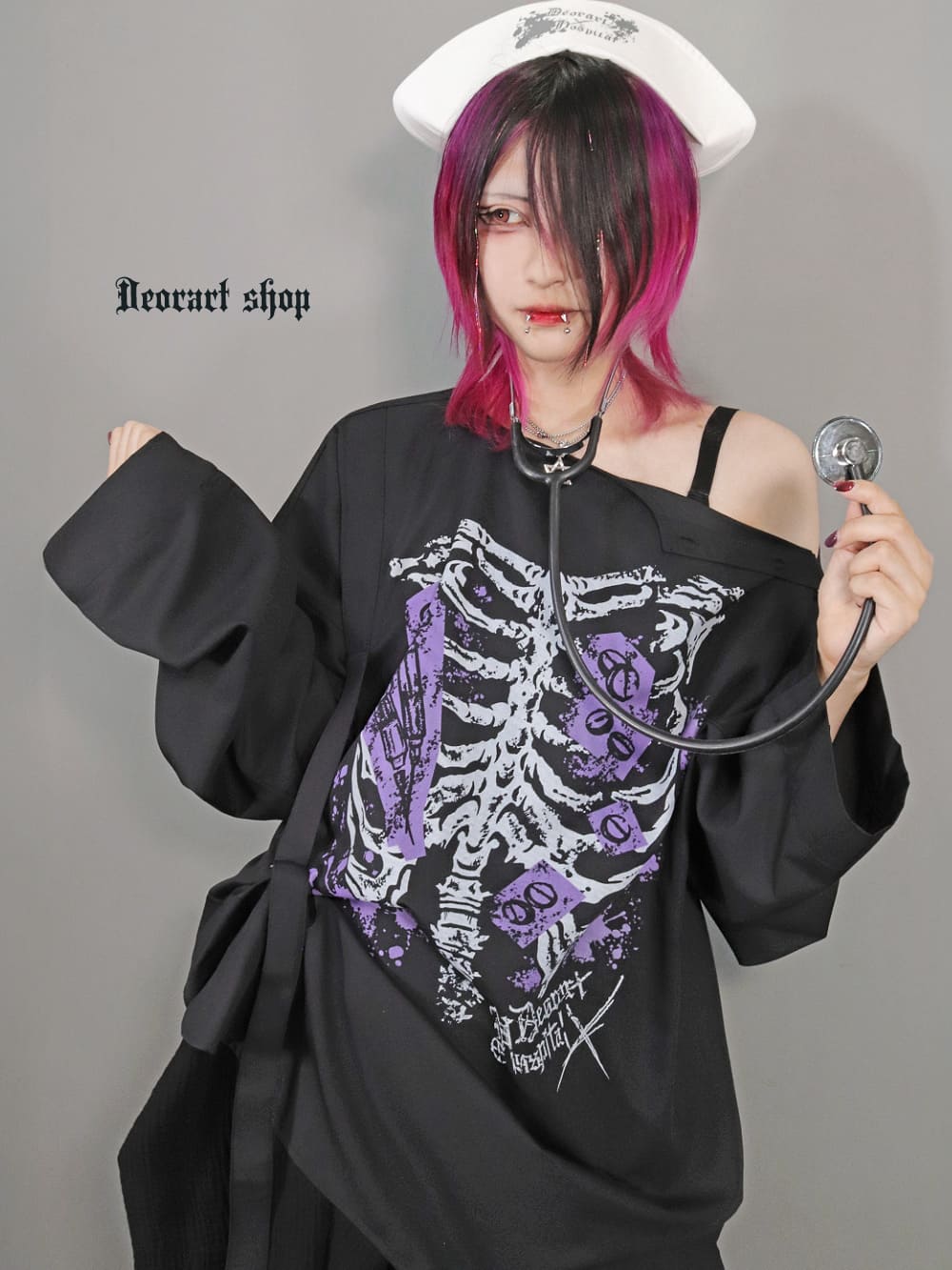 Deorart,ディオラート,ハロウィン・コスプレ・ナース・病院・ゾンビ・テーマパークコーデ・ホラー・衣装・大人・メンズ・レディス,包帯,ナースコーデ,ドクター,注射器,聴診器,プリント,医者,白衣,マッドサイエンティスト,,ゴスロリ,通販,地雷系,,V系,ヴィジュアル系,男,ファッション,mad scientist,emo,fashion