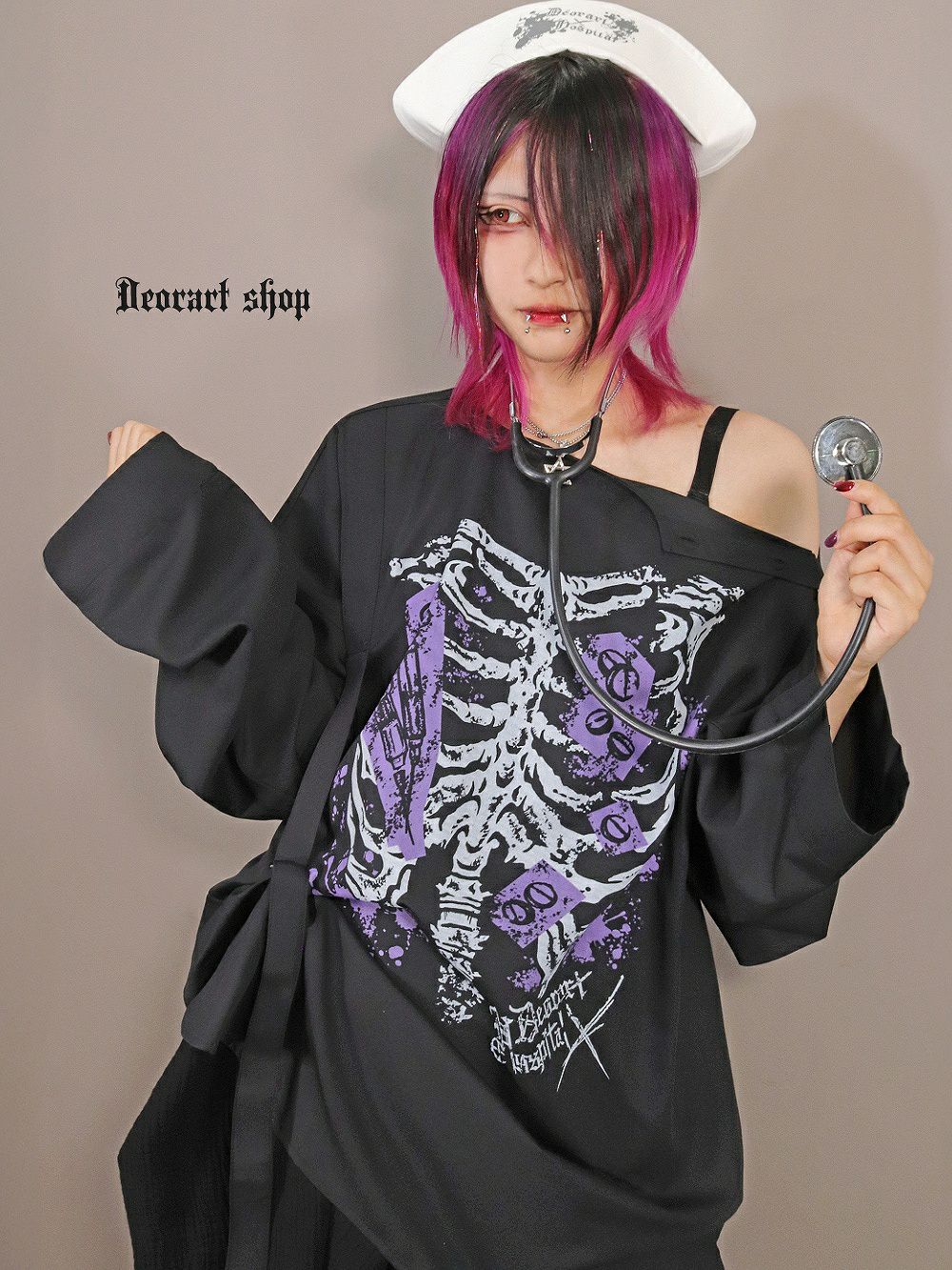 Deorart,ディオラート,ハロウィン・コスプレ・ナース・病院・ゾンビ・テーマパークコーデ・ホラー・衣装・大人・メンズ・レディス,包帯,ナースコーデ,ドクター,注射器,聴診器,プリント,医者,白衣,マッドサイエンティスト,,ゴスロリ,通販,地雷系,,V系,ヴィジュアル系,男,ファッション,mad scientist,emo,fashion