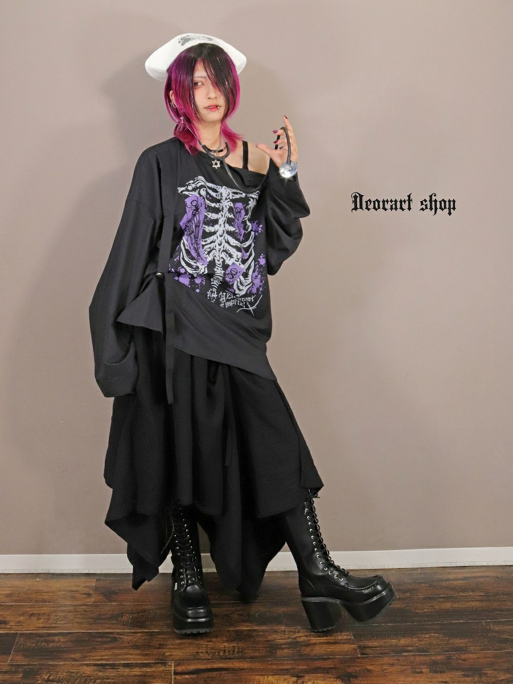 Deorart,ディオラート,ハロウィン・コスプレ・ナース・病院・ゾンビ・テーマパークコーデ・ホラー・衣装・大人・メンズ・レディス,包帯,ナースコーデ,ドクター,注射器,聴診器,プリント,医者,白衣,マッドサイエンティスト,,ゴスロリ,通販,地雷系,,V系,ヴィジュアル系,男,ファッション,mad scientist,emo,fashion