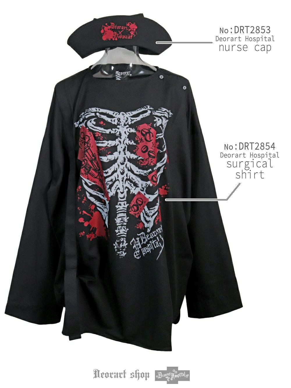 Deorart,ディオラート,ハロウィン・コスプレ・ナース・病院・ゾンビ・テーマパークコーデ・ホラー・衣装・大人・メンズ・レディス,包帯,ナースコーデ,ドクター,注射器,聴診器,プリント,医者,白衣,マッドサイエンティスト,,ゴスロリ,通販,地雷系,,V系,ヴィジュアル系,男,ファッション,mad scientist,emo,fashion
