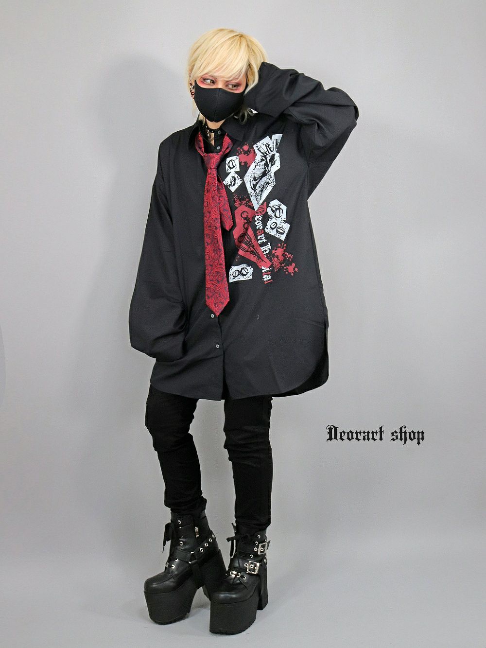 DRT2856 [ホラー ホスピタル] オーバーサイズ シャツ [シンゾウ：心臓