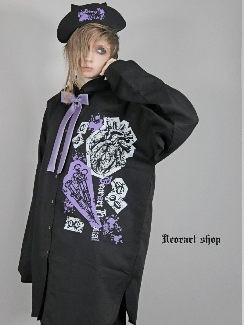 Deorart,ディオラート,病院風コーデ,血まみれ,包帯,ナースコーデ,ドクター,注射器,聴診器,プリント,医者,白衣,マッドサイエンティスト,ホラー,コスプレ,ゴスロリ,通販,地雷系,ハロウィン,衣装,バンド,コンカフェ,V系,ヴィジュアル系,男,メンズ,レディース,ファッション,mad scientist,emo,fashion