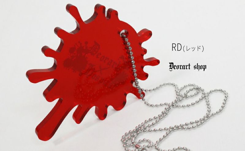 Deorart,ディオラート,アクリル,ゴシック,ホラー,スプラッシュ,血しぶき,アクリル,大きめ,モチーフ,ネックレス,病みかわ,V系,ヴィジュアル系,ゴスロリ,原宿系,ファッション,ギフト,メンズ,レディス,アクセサリー