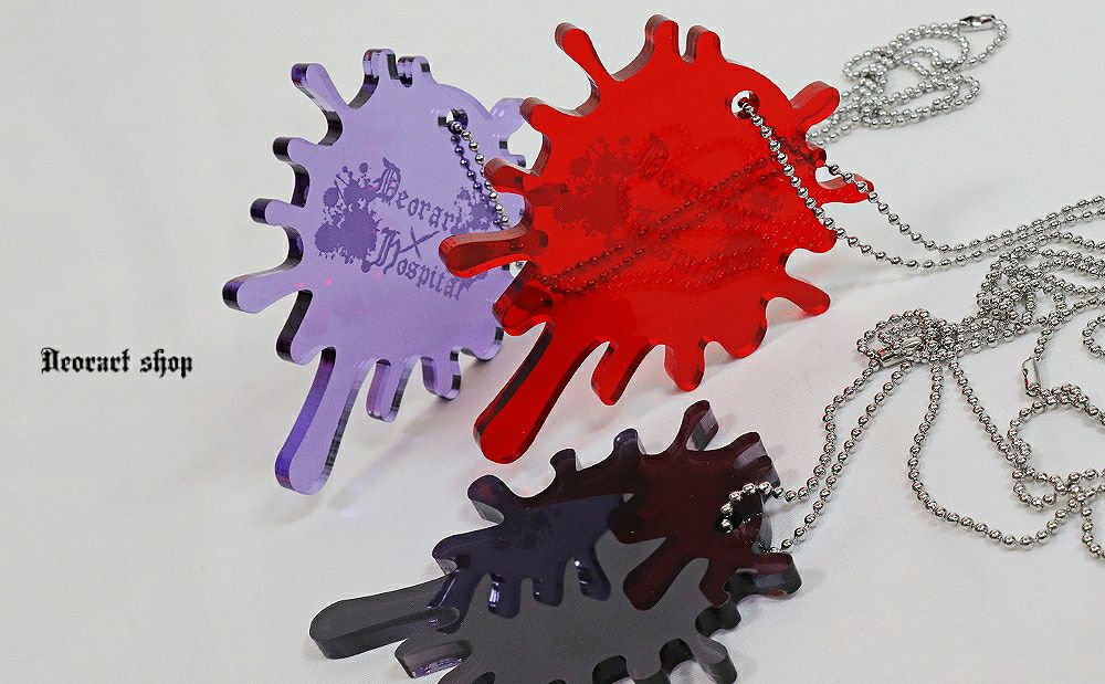 Deorart,ディオラート,アクリル,ゴシック,ホラー,スプラッシュ,血しぶき,アクリル,大きめ,モチーフ,ネックレス,病みかわ,V系,ヴィジュアル系,ゴスロリ,原宿系,ファッション,ギフト,メンズ,レディス,アクセサリー
