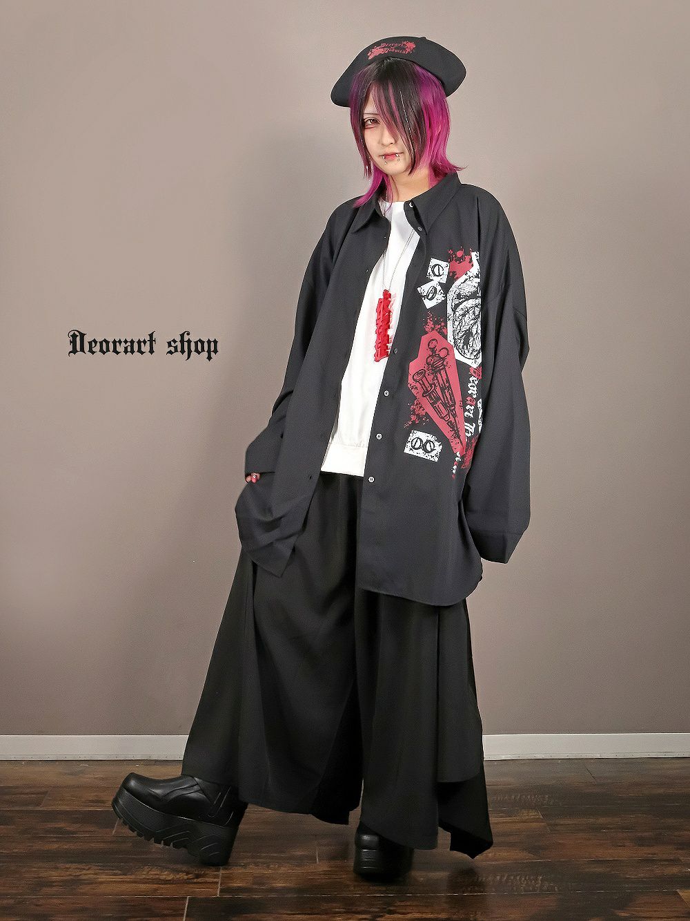 Deorart,ディオラート,アクリルネックレス,大きめ,モチーフ,ペンダント,漢字,血,依存症,病み,メンヘラ,アクセサリー,V系,ヴィジュアル系,サブカル,地雷系,大人,オカルト,ホラー,ゾンビ,メンズ,レディス,necklace,pendant,Jrock,anime,harajyuku,japan,kanji,emo,punk,rock,addiction