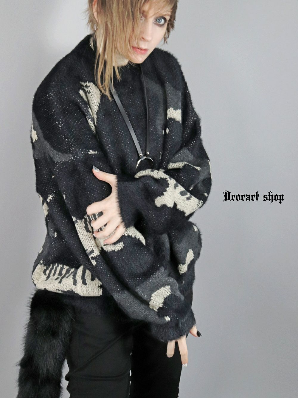 Deorart,ディオラート,通販,アパレル,ニット,プルオーバー,かわいい,大きい,オーバーサイズ,猫柄,ネコ柄ニット,秋冬,ふわふわ,20代,30代,40代,地雷系女子,地雷系男子,地雷系ファッション