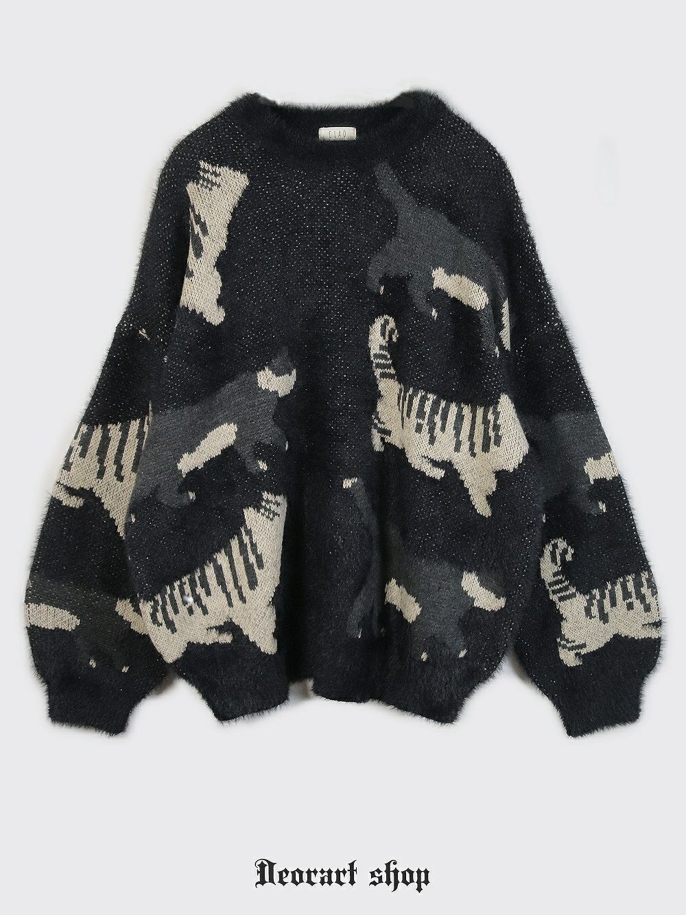 Deorart,ディオラート,通販,アパレル,ニット,プルオーバー,かわいい,大きい,オーバーサイズ,猫柄,ネコ柄ニット,秋冬,ふわふわ,20代,30代,40代,地雷系女子,地雷系男子,地雷系ファッション