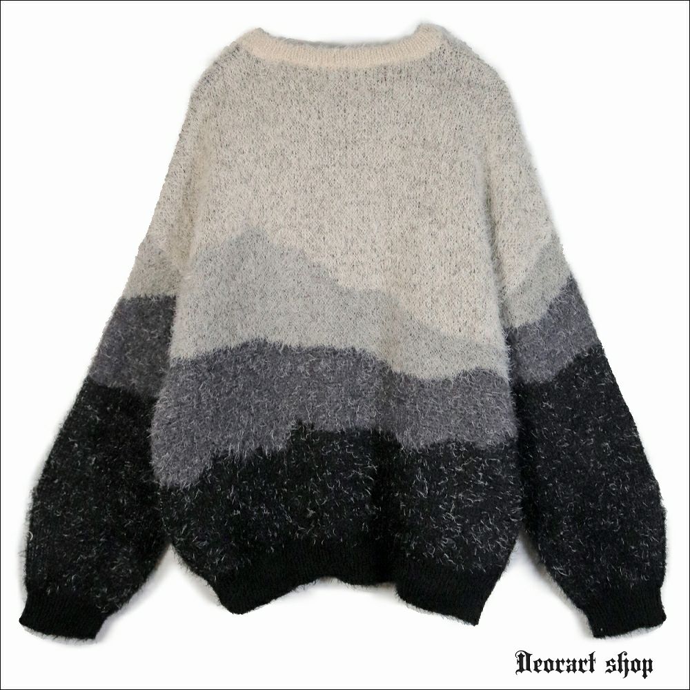 Deorart,ディオラート,通販,アパレル,ニット,プルオーバー,かわいい,かっこいい,デート服,オーバーサイズ,グラデーション柄,配色ニット,秋冬,ふわふわ,20代,30代,40代,地雷系女子,地雷系男子,メンズファッション