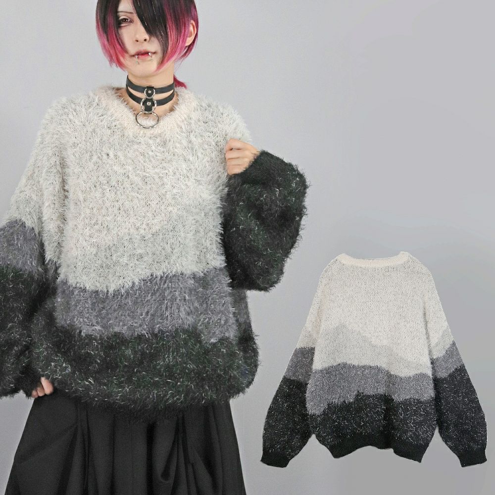 Deorart,ディオラート,通販,アパレル,ニット,プルオーバー,かわいい,かっこいい,デート服,オーバーサイズ,グラデーション柄,配色ニット,秋冬,ふわふわ,20代,30代,40代,地雷系女子,地雷系男子,メンズファッション