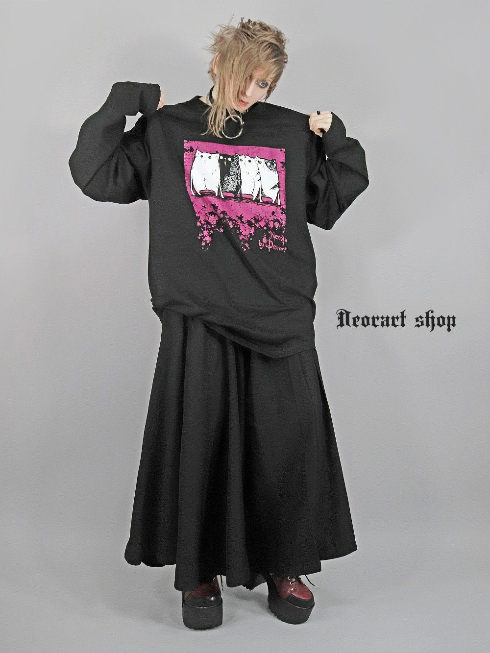 Deorart,ディオラート,Tシャツ,長袖,ロンT,ゴスパン,Y2K,V系,ヴィジュアル系,地雷系,パンクロック,emo,rock,fashion