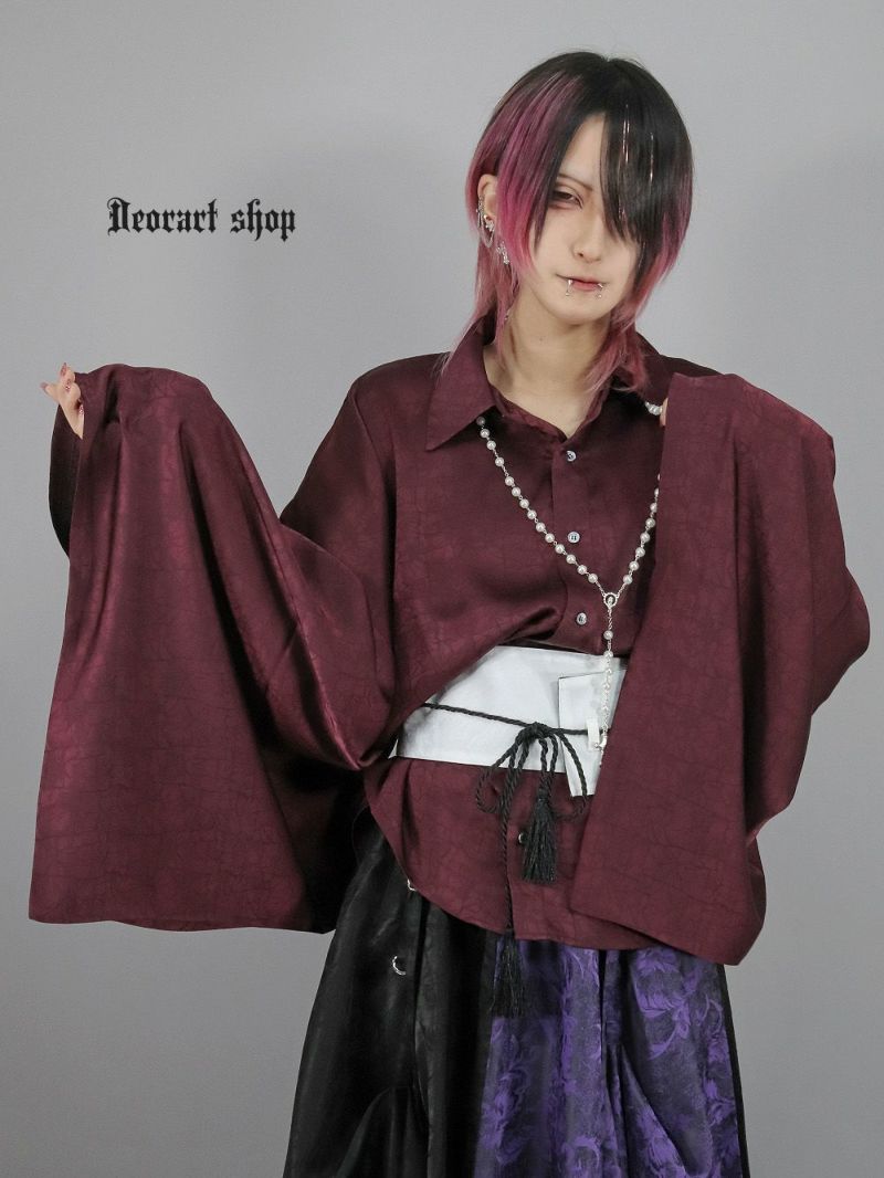 DRT2862 ジャガード柄・KIMONO袖・ドレスシャツ【 着物袖・振袖