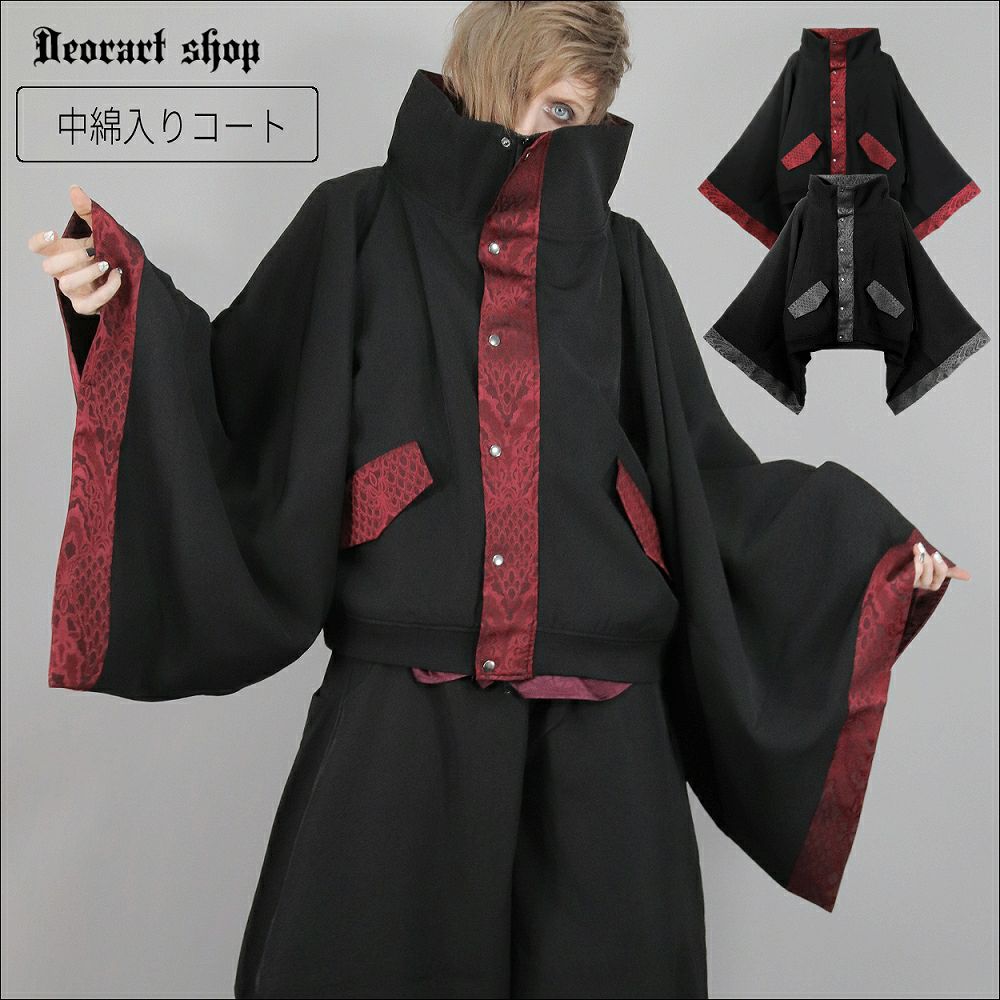Deorart,ディオラート,冬コート,アウター,V系,ヴィジュアル系,ホスト,バンド,着物袖,和装,トンビコート,忍,コート,暁,ジャケット,振袖,妖怪妖怪,通販, Y2K,Vkei,anime,goth,emo,fashion,japan,kimono,ninjya,akatsuki,naruto,geisha,,Jrock